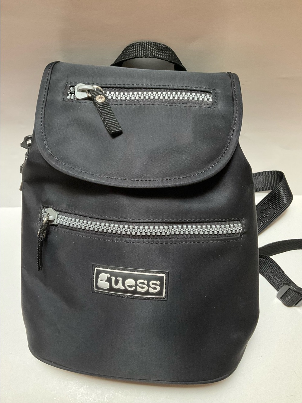 Vintage 90’s Y2K GUESS Black Drawstring Small Mini Backpack Bag Handbag